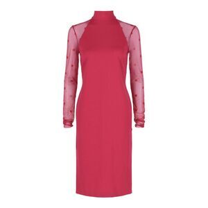 Givenchy Mesh 4G Mock Neck Dress Pink Womens